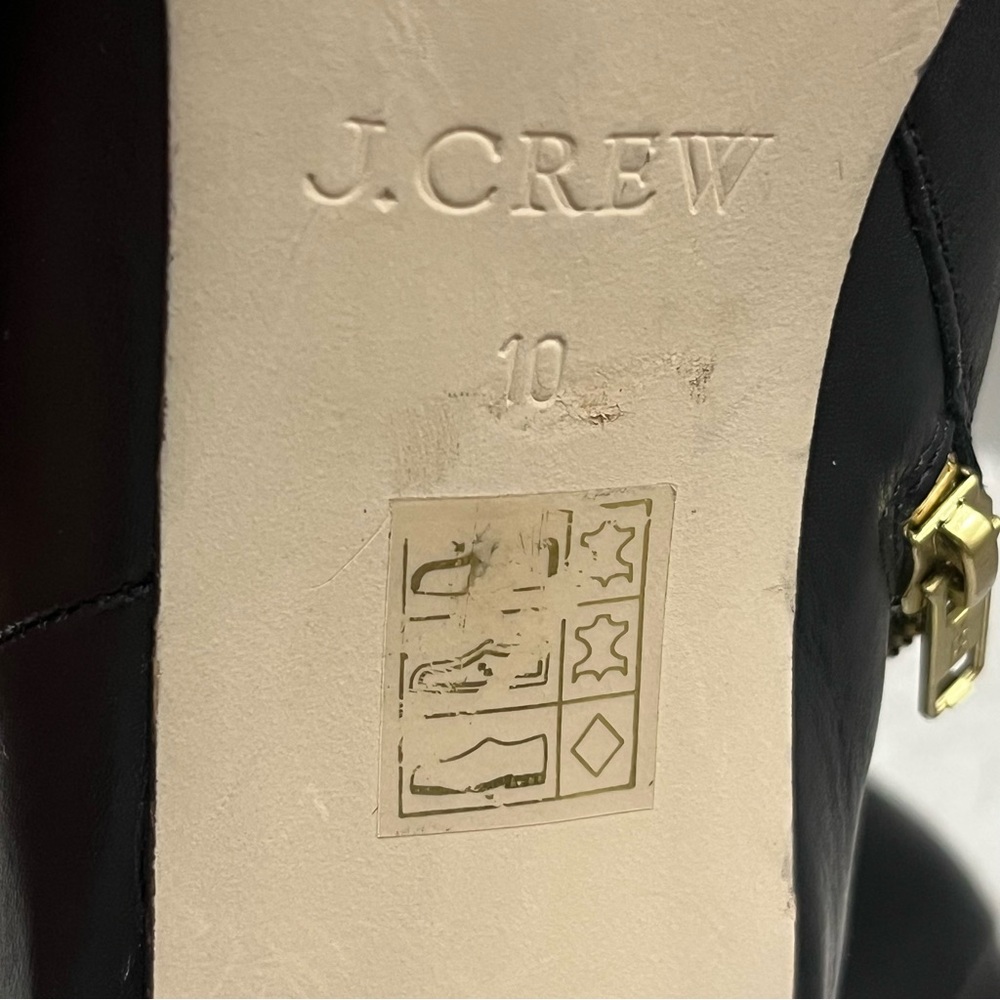 J. Crew Black Leather Ankle Boots Size 10‎ Women - Picture 13 of 16